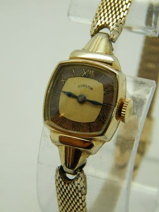 Vintage Antique 1941 Ladies Hamilton 10k Gold Filled Watch 17 Jewels Cal.  721