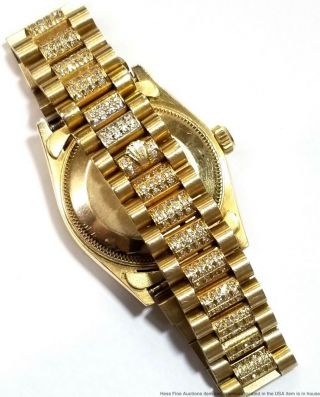 Ladies Rolex Datejust 68278 18k Gold Diamond Ruby Midsize Large Womans Watch 2