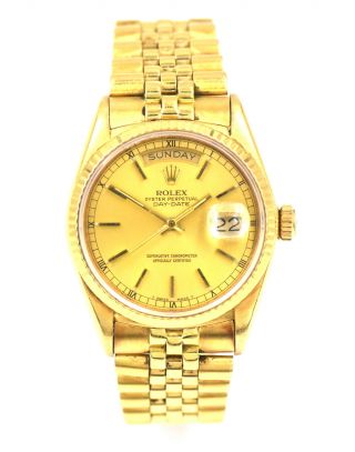 Gents Rolex President Day Date 18038 Wristwatch 18k Yellow Gold Box Papers C1984