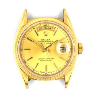 GENTS ROLEX PRESIDENT DAY DATE 18038 WRISTWATCH 18K YELLOW GOLD BOX PAPERS c1984 3