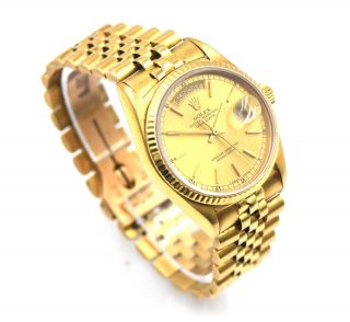 GENTS ROLEX PRESIDENT DAY DATE 18038 WRISTWATCH 18K YELLOW GOLD BOX PAPERS c1984 4