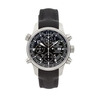 Fortis F - 43 Flieger Chronograph Alarm Gmt Auto 42mm Steel Mens Watch 703.  10.  200