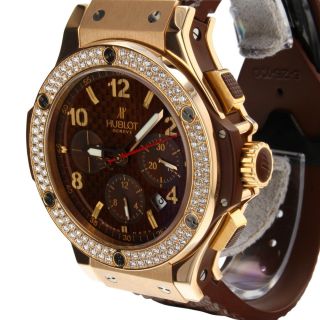 Hublot Big Bang Cappuccino 18K Rose Gold Diamond Bezel Watch 341.  PC.  1007.  RX.  114 3