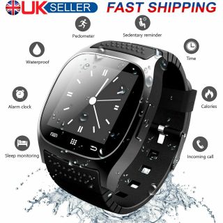 Unisex Fitness Bluetooth Smart Wrist Watch Android Samsung Iphone Waterproof Uk