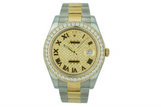 Rolex Watch Mens Watch Datejust 116333 Steel/Gold Diamond Pave Dial 3ct Diamonds 5