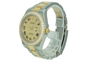 Rolex Watch Mens Watch Datejust 116333 Steel/Gold Diamond Pave Dial 3ct Diamonds 6