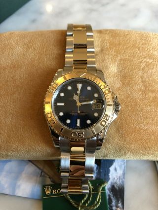 Rolex Yachtmaster 68623 Steel & 18k Yellow Gold Gents Full Set Tags Sticker