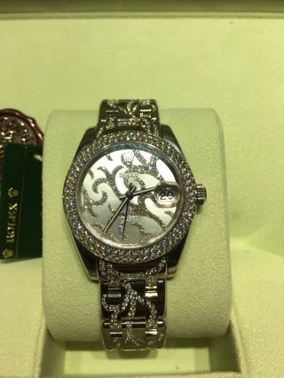 Rolex 18k 81339 White Gold Pearlmaster Arabesque All Diamonds Yr2013