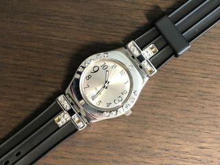 Swatch Irony Yls430c Fancy Me Black 2006 Ladies Watch Accented Crystals