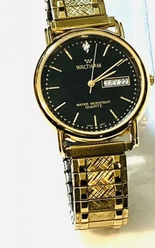 Vintage Waltham Men’s Quartz Goldtone Wrist Watch Nos Fromthe Late 1980s (20302m)