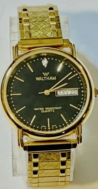 Vintage Waltham Men’s Quartz GoldTone Wrist Watch NOS FromThe Late 1980s (20302M) 2