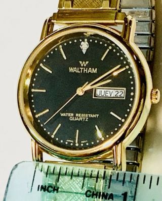 Vintage Waltham Men’s Quartz GoldTone Wrist Watch NOS FromThe Late 1980s (20302M) 3