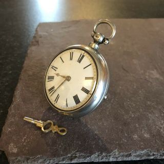Antique 1833 Pair Case Silver Verge Fusee Pocket Watch ‘J.  Johnson London’ 3