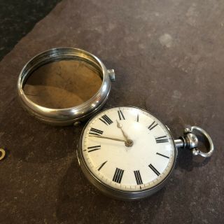Antique 1833 Pair Case Silver Verge Fusee Pocket Watch ‘J.  Johnson London’ 4