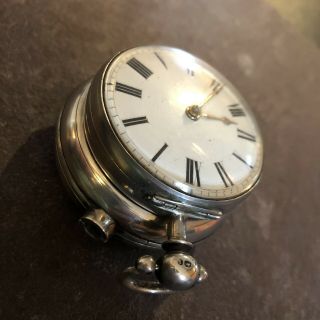 Antique 1833 Pair Case Silver Verge Fusee Pocket Watch ‘J.  Johnson London’ 8