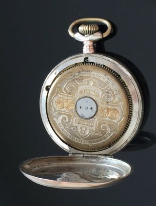 Solid Silver Hebdomas 8 Day Pocket Watch / montre gousset 2