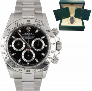 2015 Unpolished Rolex Daytona Cosmograph Engraved Rehaut 116520 Black 40mm Watch