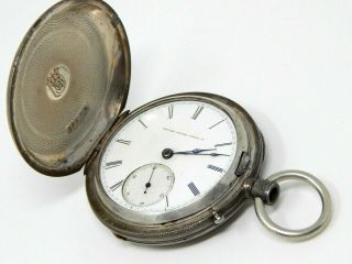 Hunt Case Silver Key Pocket United States Watch Co Marion Rare Edwin Rollo 1867