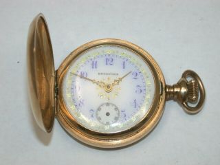 Rockford 3/0 Hunting 14k Gold Pocket Watch With Multi - Colored Dial.  162t