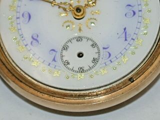 Rockford 3/0 Hunting 14K Gold Pocket Watch with Multi - Colored Dial.  162T 3
