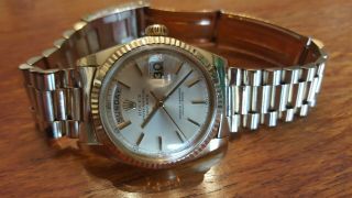 Mens Rolex Day - Date President Solid 18K Yellow Gold Oyster Perpetual Watch. 4