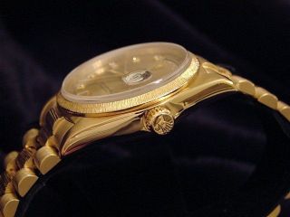 Mens Rolex Day - Date President 18k Yellow Gold Watch Bark Champagne Diamond 18078 4