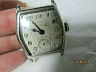 Vintage Elgin Art Deco 14k White Gold Filled Watch For Repair