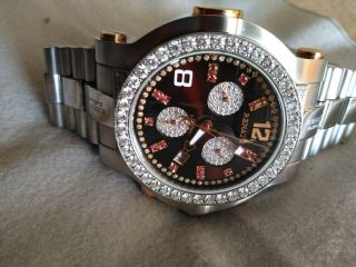 RENATO MENS DIAMOND AND RUBY WRIST WATCH.  WILD BEAST STEEL AND MOTHER OF PEARL. 3
