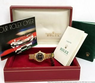 Rolex President Datejust 18k Gold 6917 Diamond Bezel Dial Box Papers Tags 2