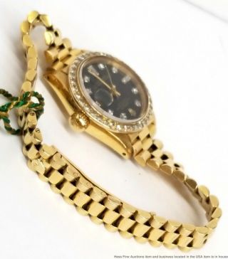 Rolex President Datejust 18k Gold 6917 Diamond Bezel Dial Box Papers Tags 9