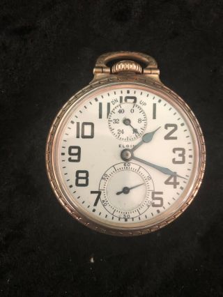 Vintage Elgin Pocket Watch With Wind Indicator