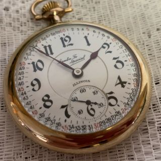 Vintage Rare 16s Illinois 21j " Santa Fe Special " Pocket Watch