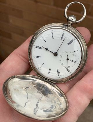 A Gents Fine Quality Antique Solid Silver Full Hunter Fusee Pocket Watch 1838/39