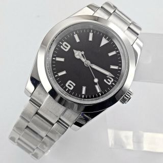 Hot40mm Bliger Sterile Black Dial Solid Case Sapphire Glass Automatic Mens Watch