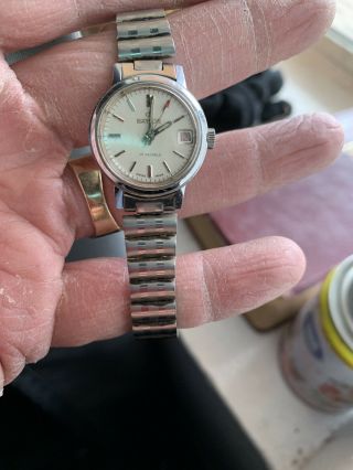 Womens Baylor Silver Tn Swiss 17 Jewel Automatic Watch