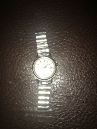 Womens Baylor Silver TN Swiss 17 Jewel Automatic Watch 4