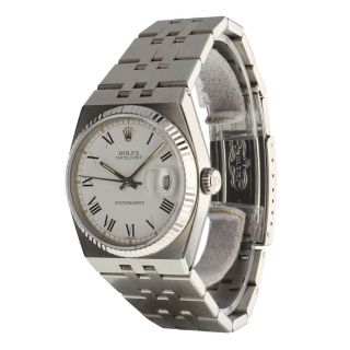 Rolex Oysterquartz Datejust Steel 36 mm White Roman Watch 17014 Circa 1986 3