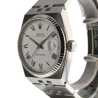 Rolex Oysterquartz Datejust Steel 36 mm White Roman Watch 17014 Circa 1986 4