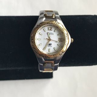 Silver And Gold Fossil Blue Watch Women 