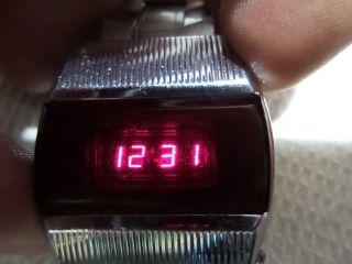 Vintage Pulsar Elektronika 1 First Russian Ussr Digital Red Led Wrist Watch 4295