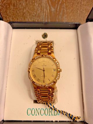 Concord Saratoga 18KT Gold Men ' s Watch With Diamond Bezel 5