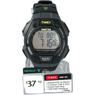 Mens Timex Ironman Watch 30 - Lap Resin With Alarm Indiglo Chronograph Tw5m09500