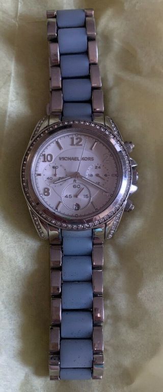 Michael Kors Parker Mother Of Pearl Stainless St.  Chambray Acetate Ladies Watch