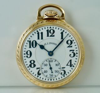 1928 Illinois Bunn Special Model 29 10k Gf Pocket Watch Vintage Hamilton 21j Rr