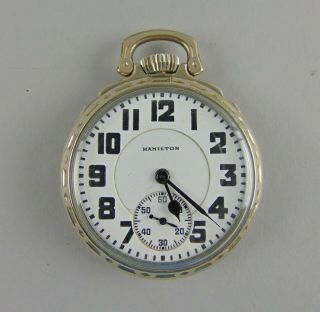 Hamilton Model 992 14k White Gold Filled Railroad Grade Pocket Watch 21 Jewel