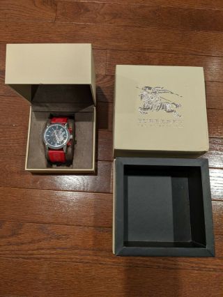 Mens Burberry Sport Red Black Chronograph Watch BU7706 and Papers 4