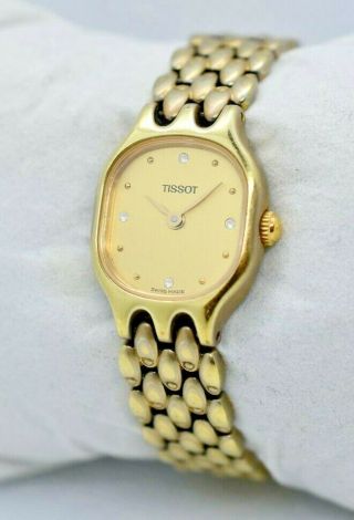 Ladies Tissot Watch,  Swiss Quartz,  Gold Tone,  Sapphire Crystal,  Stainless E424k