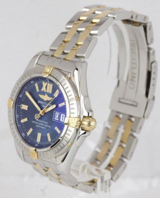 Men ' s Breitling Galactic 41 Date Two - Tone Stainless Gold Blue B49350 Watch 2