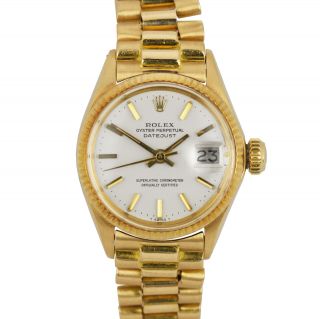 Ladies Rolex Datejust 6917 26mm 18k Solid Yellow Gold Oyster Watch President