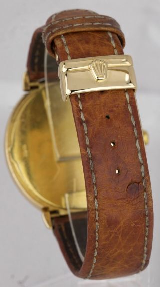 Men ' s Rolex Cellini 18K Yellow Gold 37mm Black Anniversary Quartz Watch 6623 4